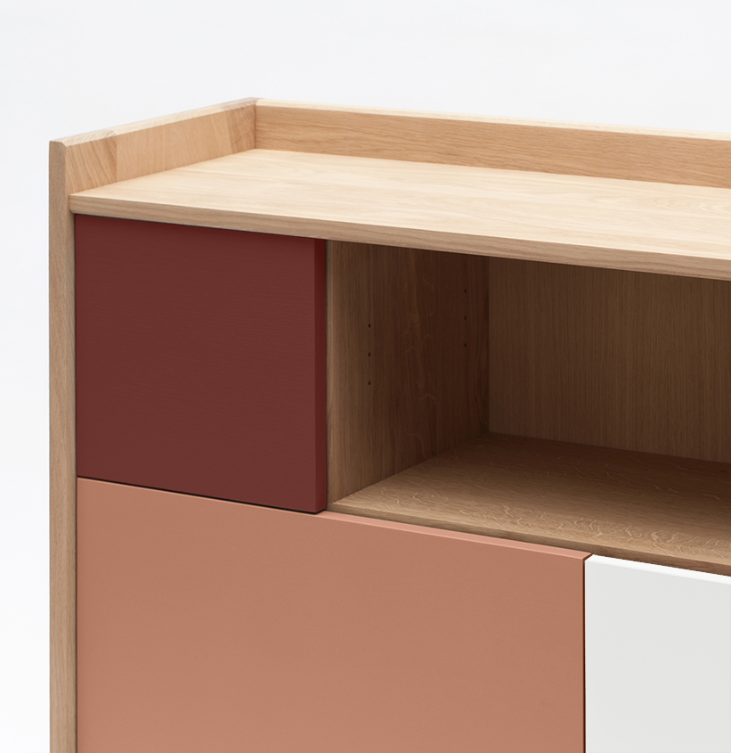 Chiffonnier chêne massif français meuble de rangement Bric 90 commode vaisselier pratique ouvertures pousse lâche