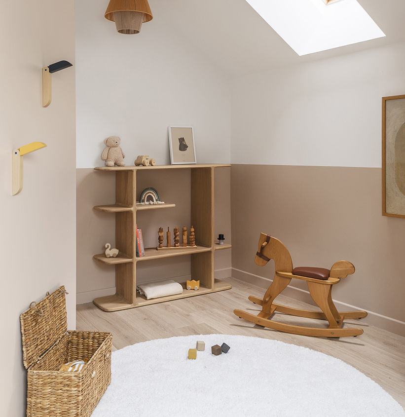 bibliothèque étagère montessori chambre d'enfant rangement malin bibliothèque ouverte en bois Téhème basse