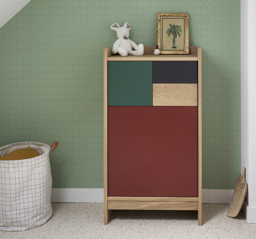 Harmoniser les couleurs de meubles en chêne Massif commode haute étroite