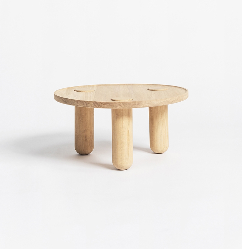 petite table basse de salon ou table d'appoint pour bureau table ronde wabisabi